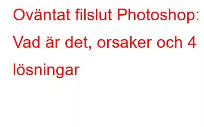 Oväntat filslut Photoshop: Vad är det, orsaker och 4 lösningar