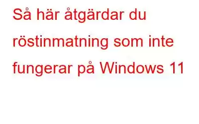 Så här åtgärdar du röstinmatning som inte fungerar på Windows 11