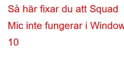 Så här fixar du att Squad Mic inte fungerar i Windows 10