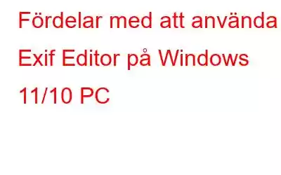 Fördelar med att använda Exif Editor på Windows 11/10 PC