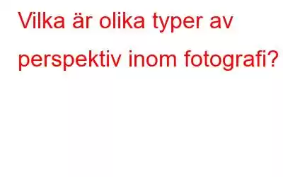 Vilka är olika typer av perspektiv inom fotografi?