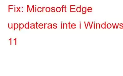 Fix: Microsoft Edge uppdateras inte i Windows 11