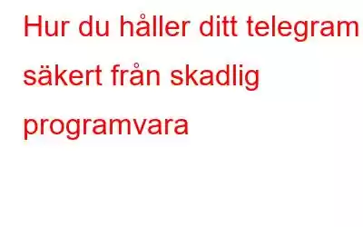 Hur du håller ditt telegram säkert från skadlig programvara