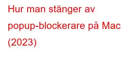 Hur man stänger av popup-blockerare på Mac (2023)