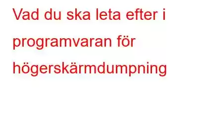 Vad du ska leta efter i programvaran för högerskärmdumpning