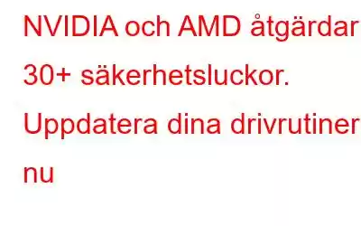 NVIDIA och AMD åtgärdar 30+ säkerhetsluckor. Uppdatera dina drivrutiner nu