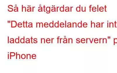 Så här åtgärdar du felet 