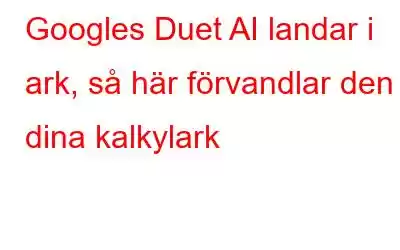 Googles Duet AI landar i ark, så här förvandlar den dina kalkylark