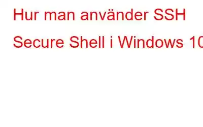 Hur man använder SSH Secure Shell i Windows 10?