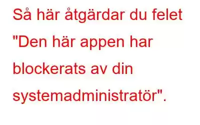 Så här åtgärdar du felet 