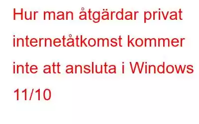 Hur man åtgärdar privat internetåtkomst kommer inte att ansluta i Windows 11/10