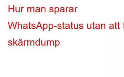 Hur man sparar WhatsApp-status utan att ta skärmdump