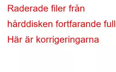 Raderade filer från hårddisken fortfarande full? Här är korrigeringarna