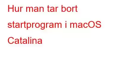 Hur man tar bort startprogram i macOS Catalina