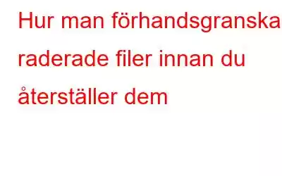 Hur man förhandsgranskar raderade filer innan du återställer dem