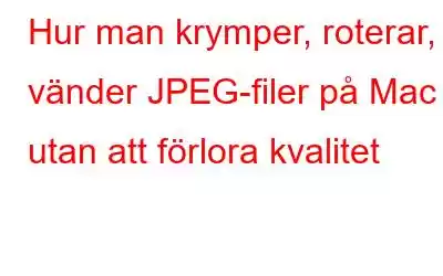 Hur man krymper, roterar, vänder JPEG-filer på Mac utan att förlora kvalitet