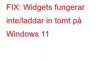 FIX: Widgets fungerar inte/laddar in tomt på Windows 11