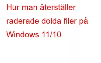 Hur man återställer raderade dolda filer på Windows 11/10