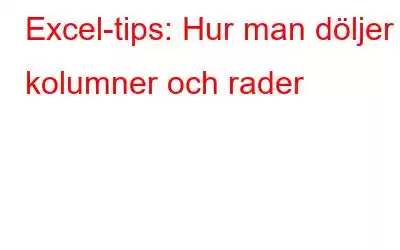 Excel-tips: Hur man döljer kolumner och rader