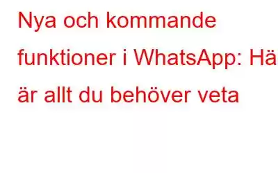 Nya och kommande funktioner i WhatsApp: Här är allt du behöver veta