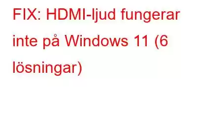 FIX: HDMI-ljud fungerar inte på Windows 11 (6 lösningar)