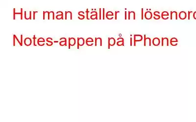 Hur man ställer in lösenord i Notes-appen på iPhone