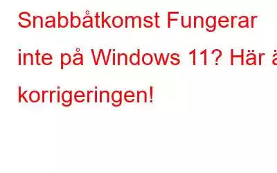 Snabbåtkomst Fungerar inte på Windows 11? Här är korrigeringen!