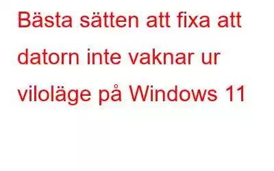 Bästa sätten att fixa att datorn inte vaknar ur viloläge på Windows 11