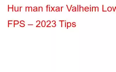 Hur man fixar Valheim Low FPS – 2023 Tips