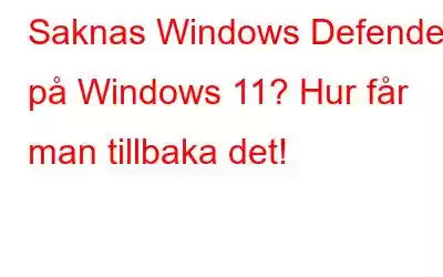 Saknas Windows Defender på Windows 11? Hur får man tillbaka det!