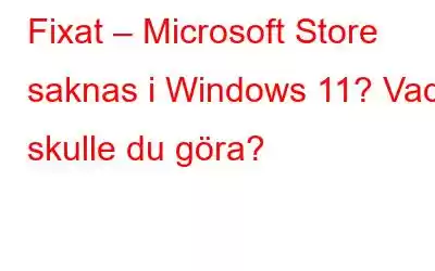 Fixat – Microsoft Store saknas i Windows 11? Vad skulle du göra?