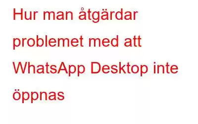 Hur man åtgärdar problemet med att WhatsApp Desktop inte öppnas