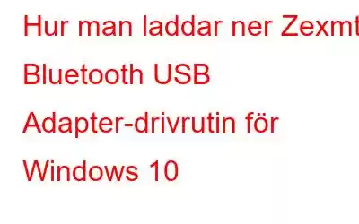 Hur man laddar ner Zexmte Bluetooth USB Adapter-drivrutin för Windows 10