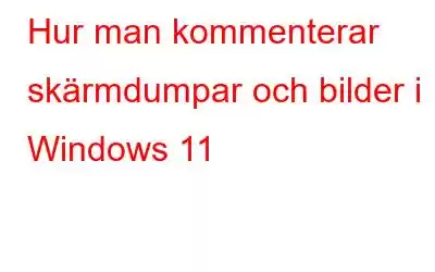 Hur man kommenterar skärmdumpar och bilder i Windows 11