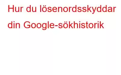 Hur du lösenordsskyddar din Google-sökhistorik