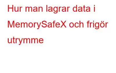 Hur man lagrar data i MemorySafeX och frigör utrymme