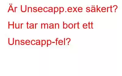 Är Unsecapp.exe säkert? Hur tar man bort ett Unsecapp-fel?