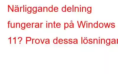 Närliggande delning fungerar inte på Windows 11? Prova dessa lösningar!