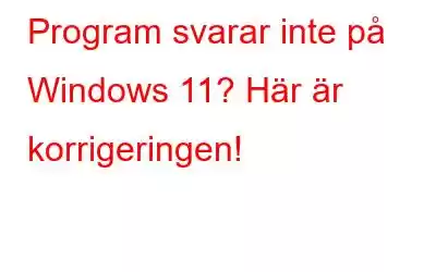 Program svarar inte på Windows 11? Här är korrigeringen!