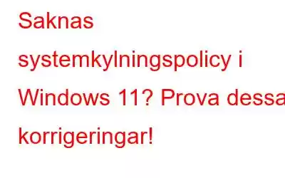 Saknas systemkylningspolicy i Windows 11? Prova dessa korrigeringar!