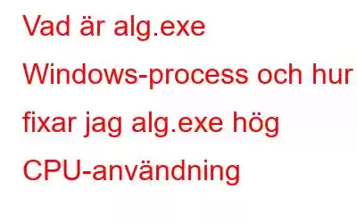 Vad är alg.exe Windows-process och hur fixar jag alg.exe hög CPU-användning