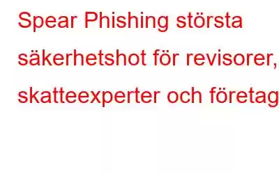 Spear Phishing största säkerhetshot för revisorer, skatteexperter och företag