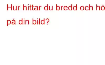 Hur hittar du bredd och höjd på din bild?