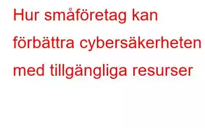 Hur småföretag kan förbättra cybersäkerheten med tillgängliga resurser