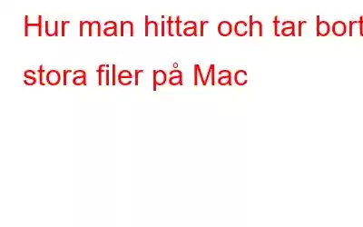 Hur man hittar och tar bort stora filer på Mac