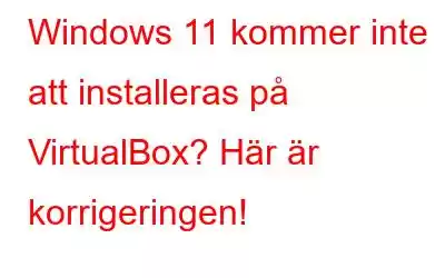 Windows 11 kommer inte att installeras på VirtualBox? Här är korrigeringen!