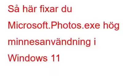 Så här fixar du Microsoft.Photos.exe hög minnesanvändning i Windows 11