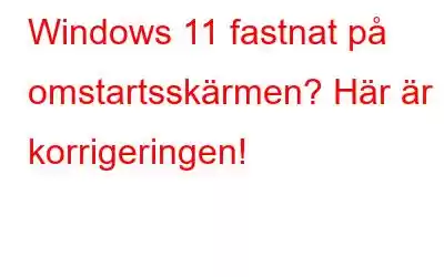 Windows 11 fastnat på omstartsskärmen? Här är korrigeringen!