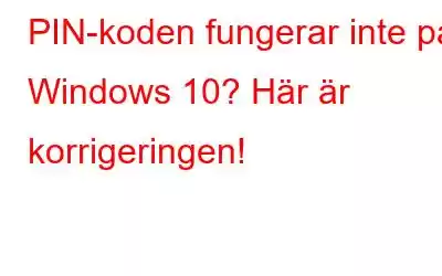 PIN-koden fungerar inte på Windows 10? Här är korrigeringen!