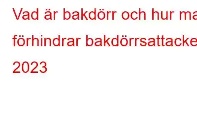 Vad är bakdörr och hur man förhindrar bakdörrsattacker 2023